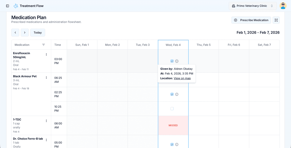 Patient Chart Interface